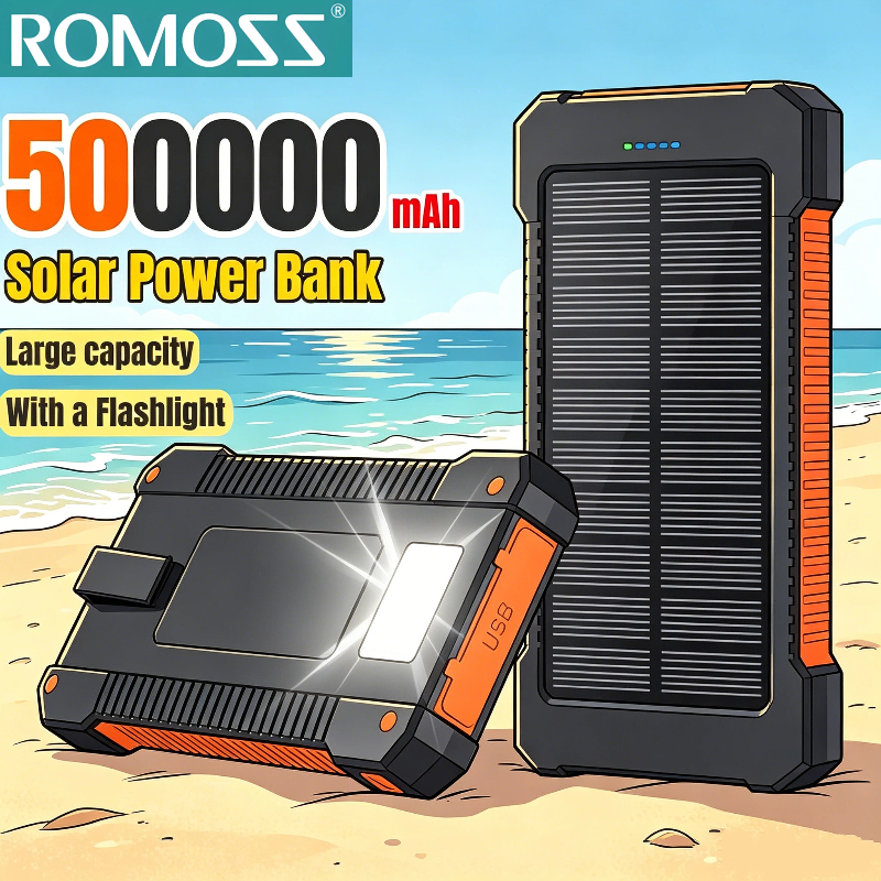 Solar Emergency Charger - ROMOSS 500000mAh Solar Power Bank Super
