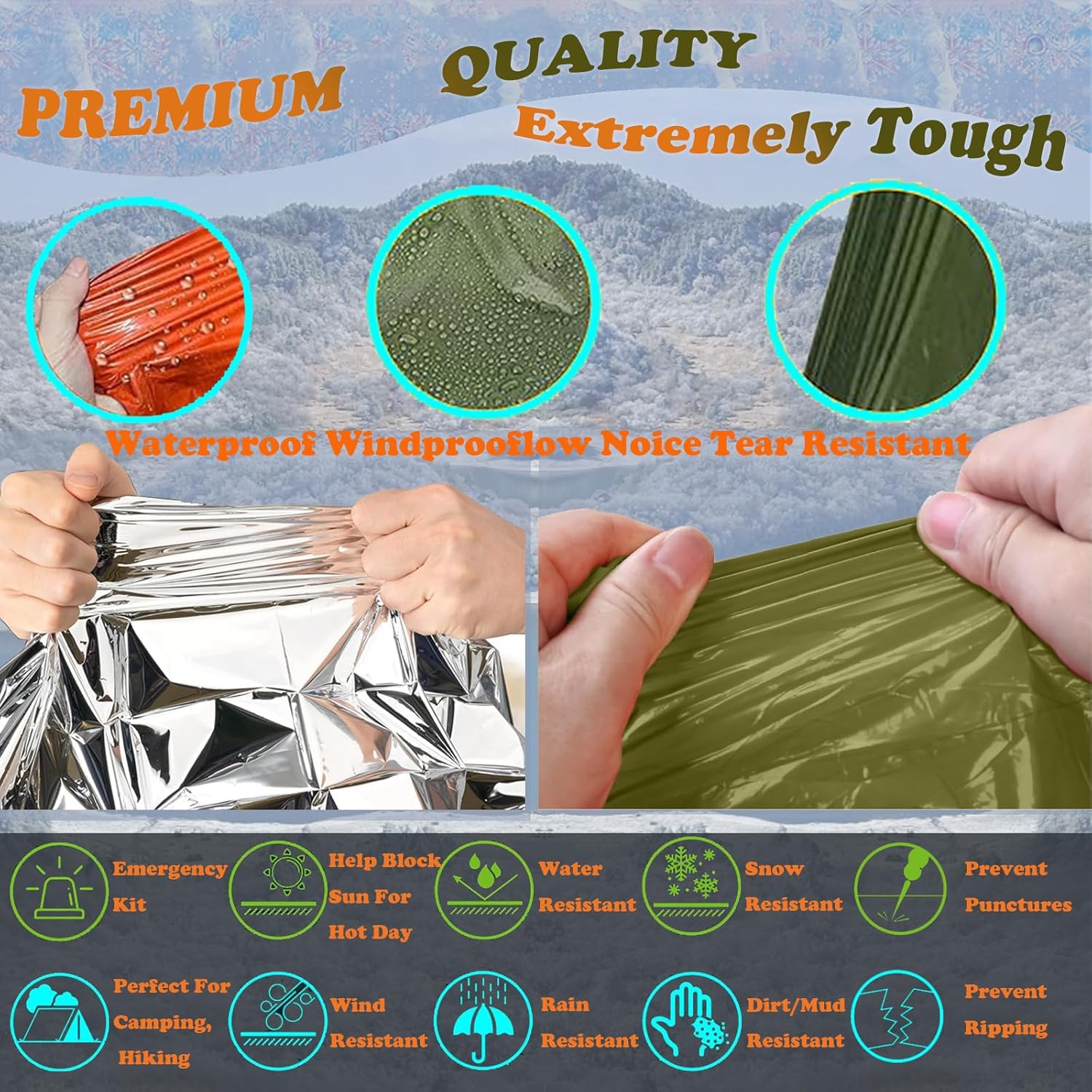 Camping Raincoat Waterproof Su – Survival Blanket Reflective recenzja i cena