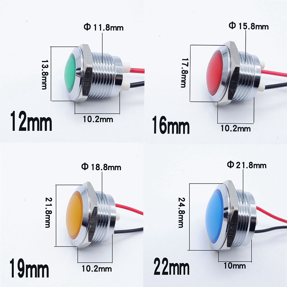 10pcs 12/16/19/22mm Metal LED  – Signal Panel Orange recenzja i cena
