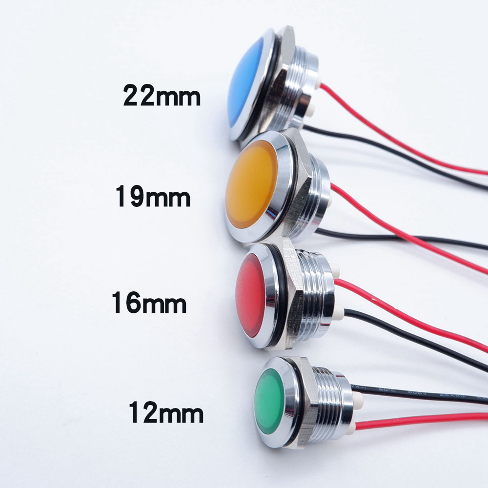 10pcs 12/16/19/22mm Metal LED  – Signal Panel Orange recenzja i cena