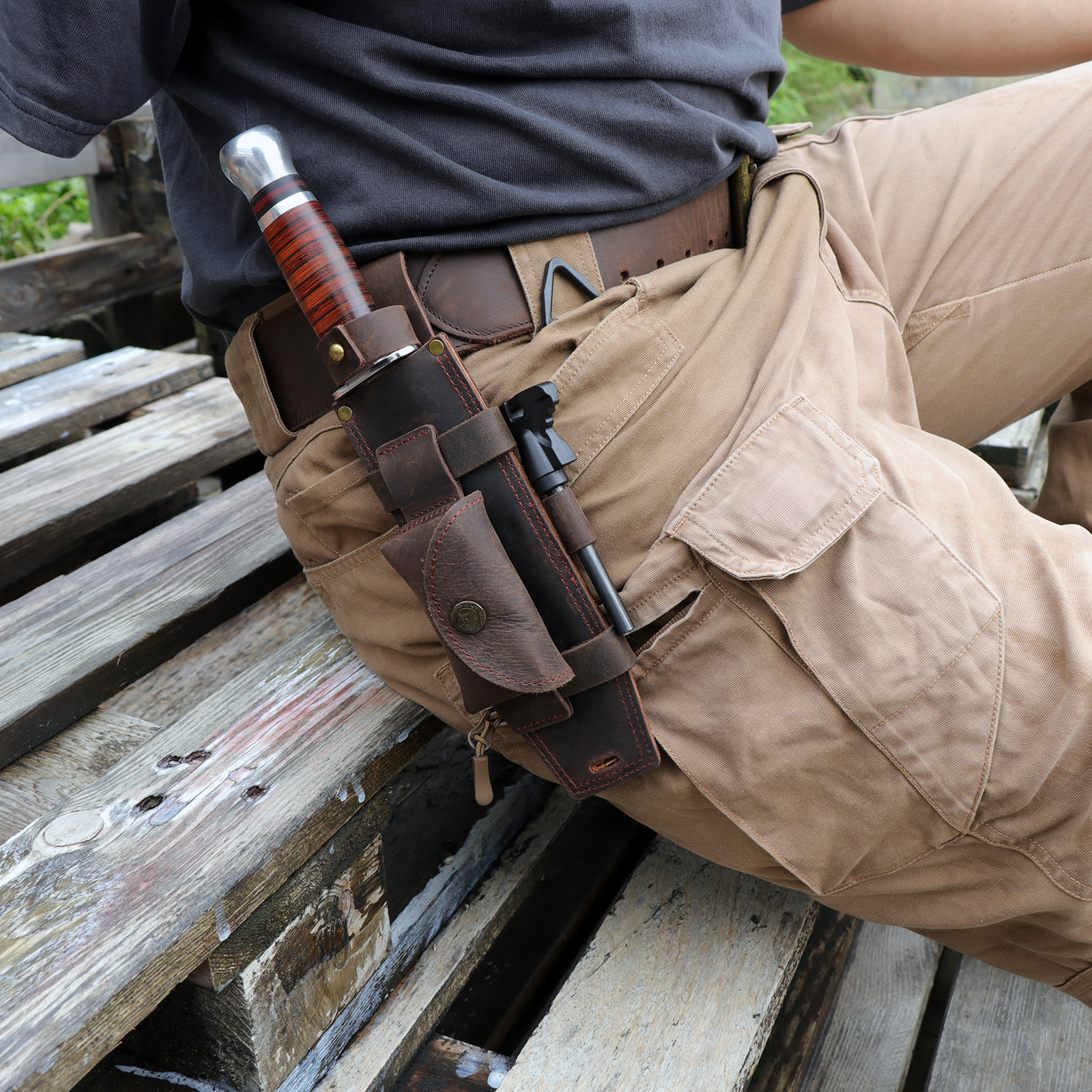 Tourbon Camping Leather thKnif – Bushcraft Knife Fixed recenzja i cena