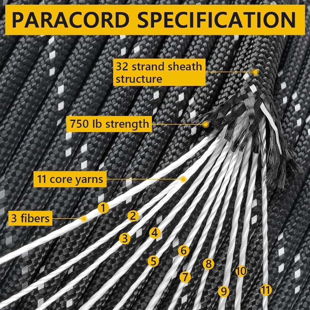 750lb Reflective Paracord Rope – Para Cord 1000Ft recenzja i cena