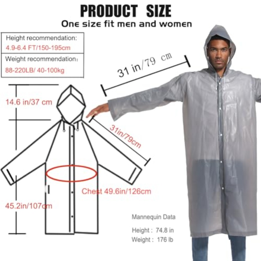 Rain Ponchos for Adults Rainco – Emergency Poncho Rain recenzja i cena