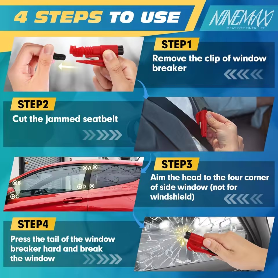 Safety Hammer Car Escape Tool  – Rescue Rope Throw recenzja i cena