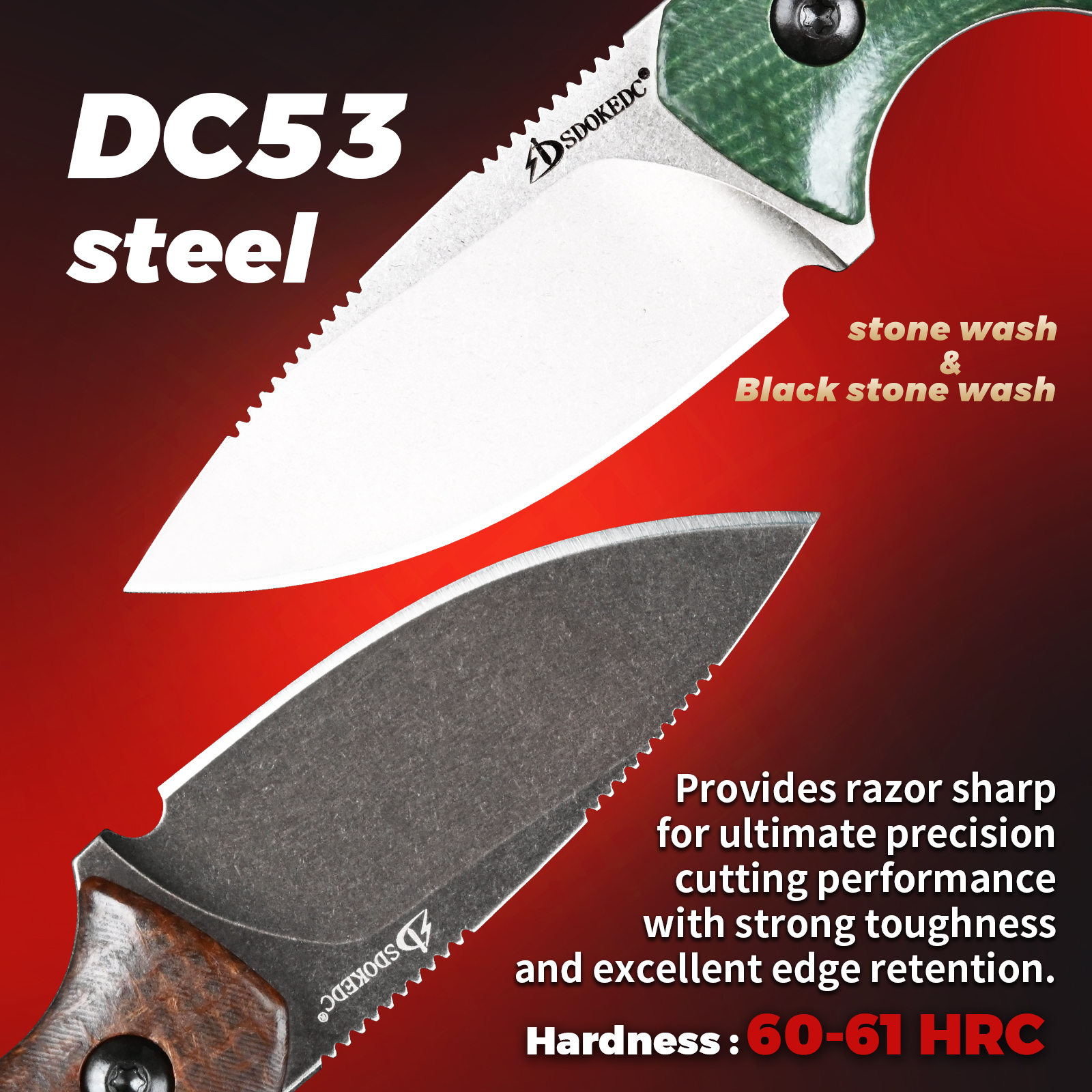 Premium SDOKEDC DC53 Steel EDC – Bushcraft Knife Fixed recenzja i cena