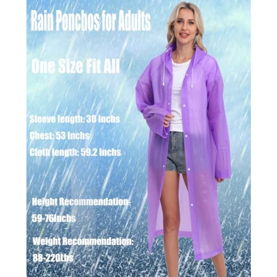 2-Pack Reusable Rain Ponchos f – Emergency Poncho Rain recenzja i cena