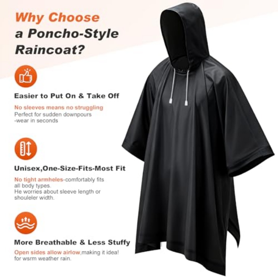 8 Pack Hooded Rain Ponchos for – Emergency Poncho Rain recenzja i cena