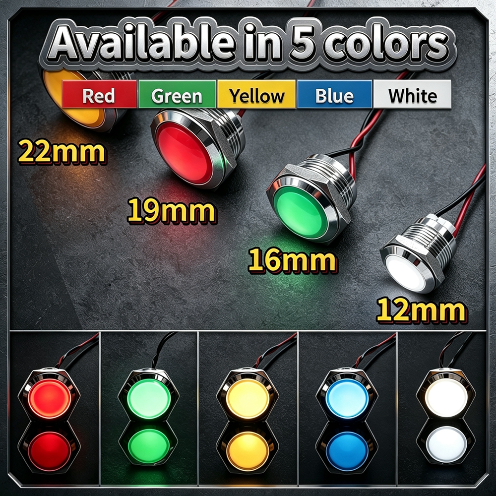 12mm 16mm 19mm 22mm Metal LED  – Signal Panel Orange recenzja i cena