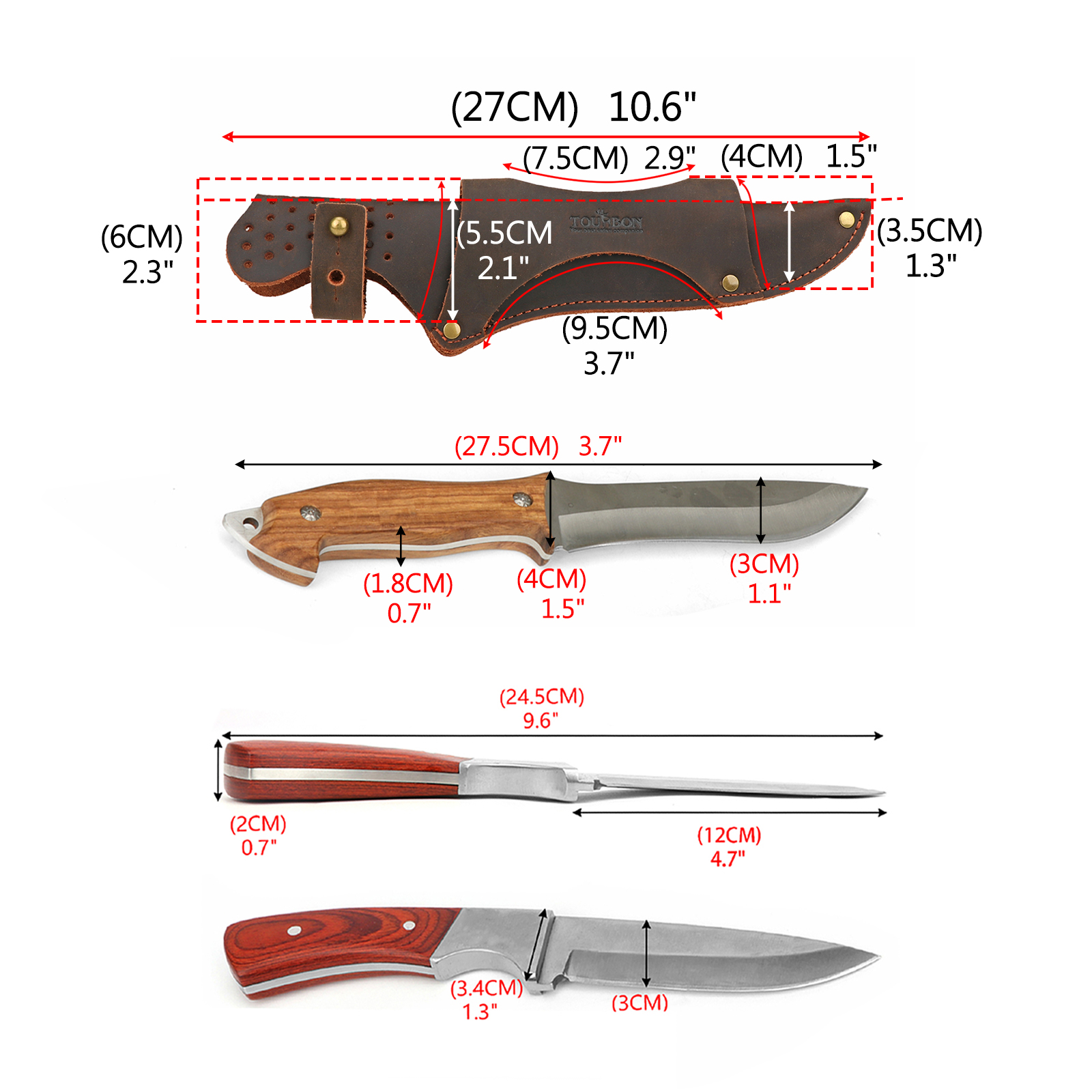 Tourbon Leather Tool Fixed Bla – Bushcraft Knife Fixed recenzja i cena