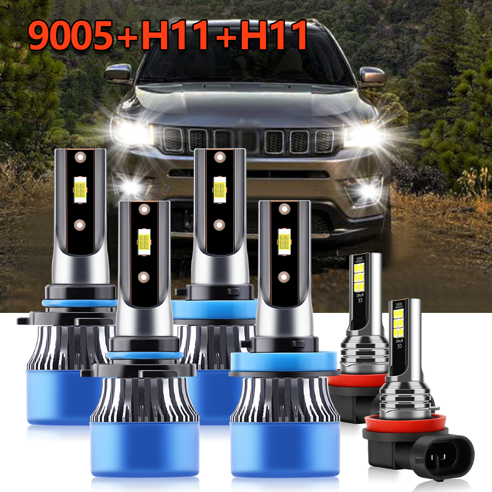 6x Combo LED Headlight 9005 H1 – Compass Lensatic recenzja i cena