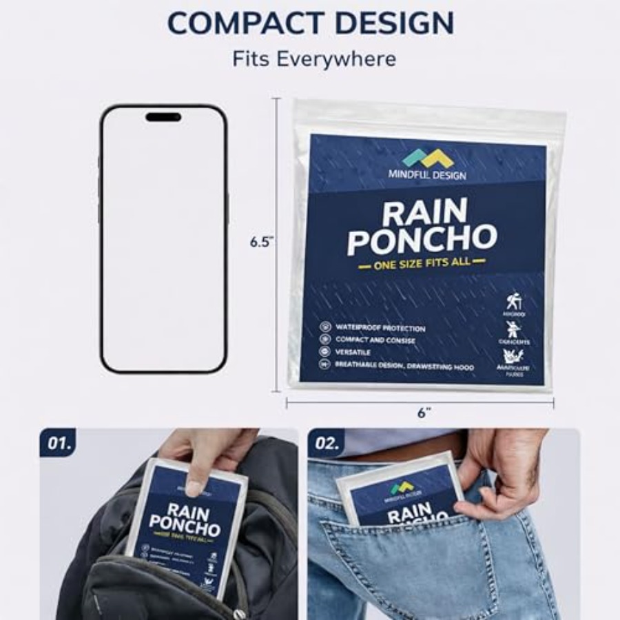Mindful Design Rain Ponchos wi – Emergency Poncho Rain recenzja i cena