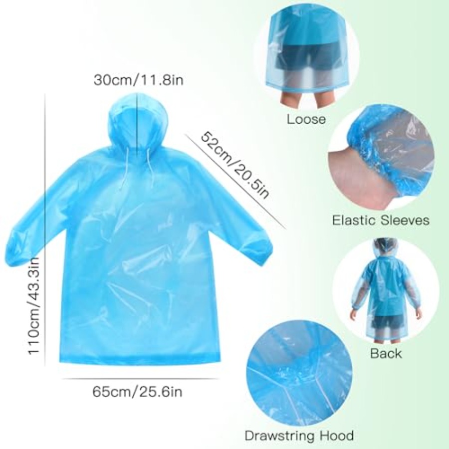 GAOHUI 4/6 Pack Disposable Rai – Emergency Poncho Rain recenzja i cena