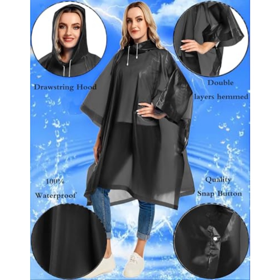 2 Pack Rain Ponchos for Adults – Emergency Poncho Rain recenzja i cena