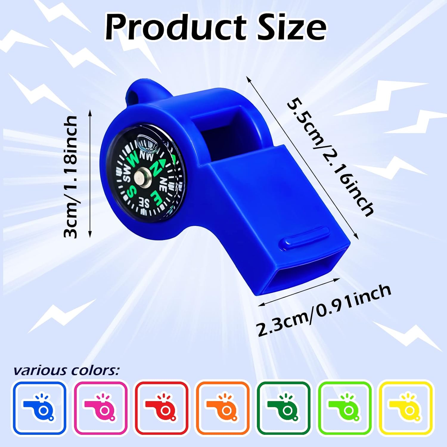 7 Pack 2-in-1 Whistle Compass  – Emergency Whistle Loud recenzja i cena