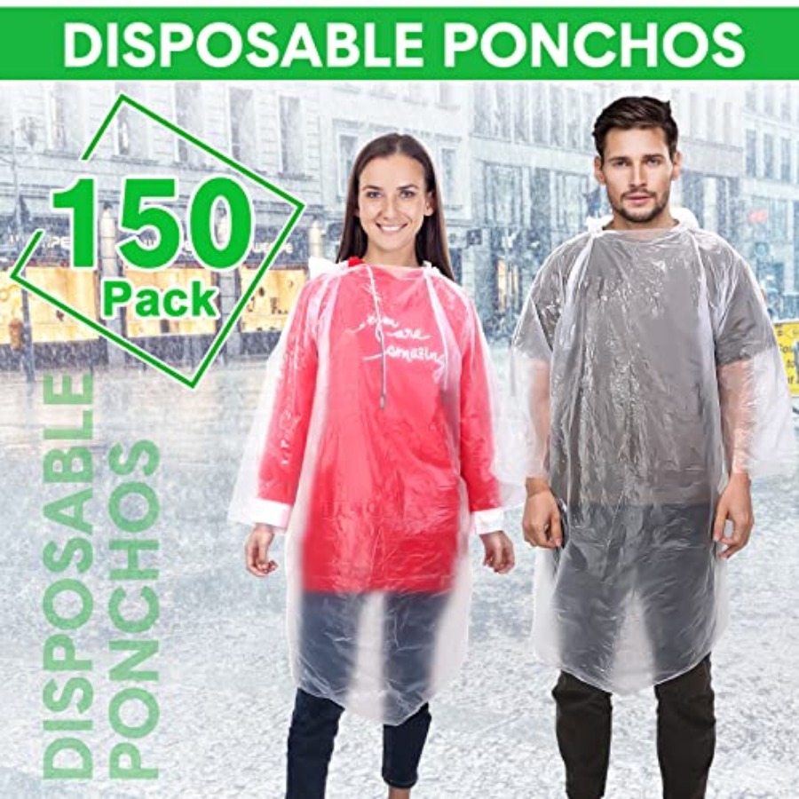 150 Pcs Disposable Rain Poncho – Emergency Poncho Rain recenzja i cena