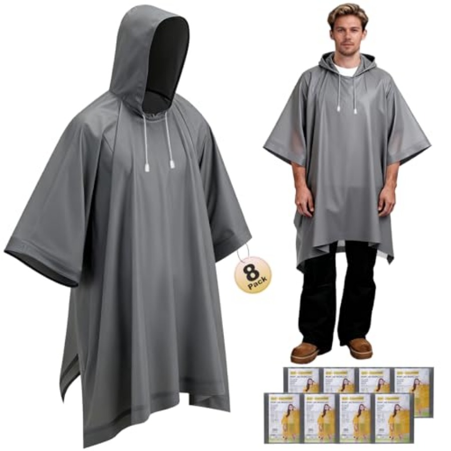 8 Pack Hooded Rain Ponchos for – Emergency Poncho Rain recenzja i cena