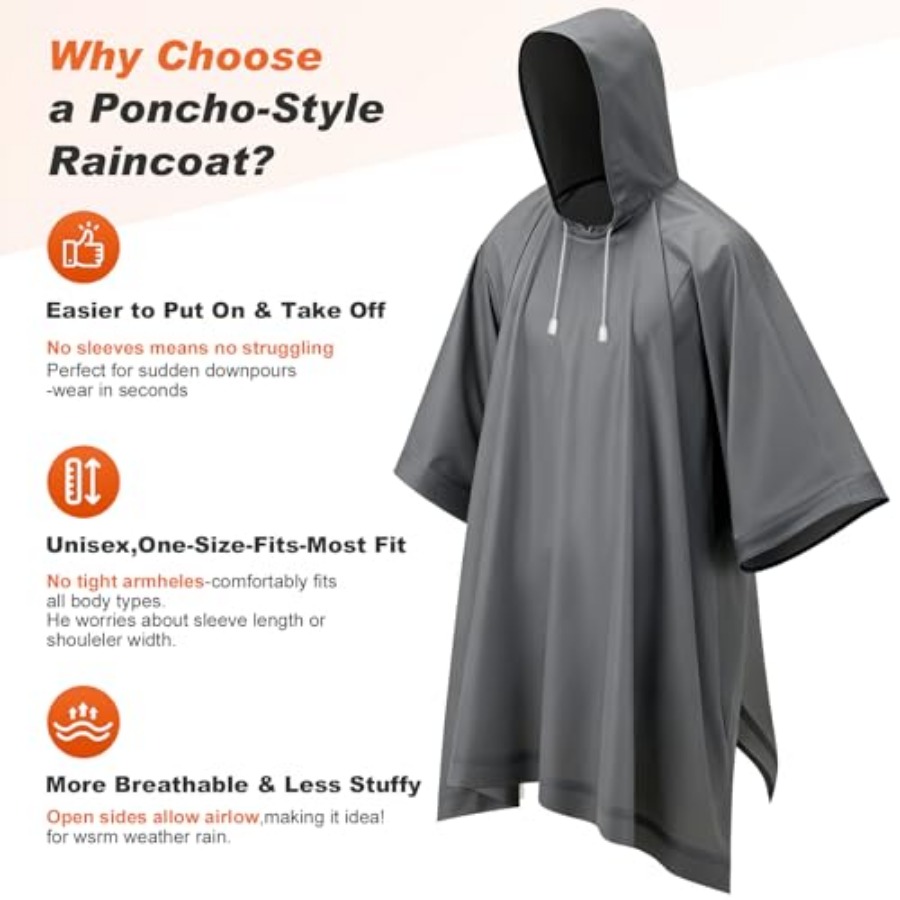 8 Pack Hooded Rain Ponchos for – Emergency Poncho Rain recenzja i cena