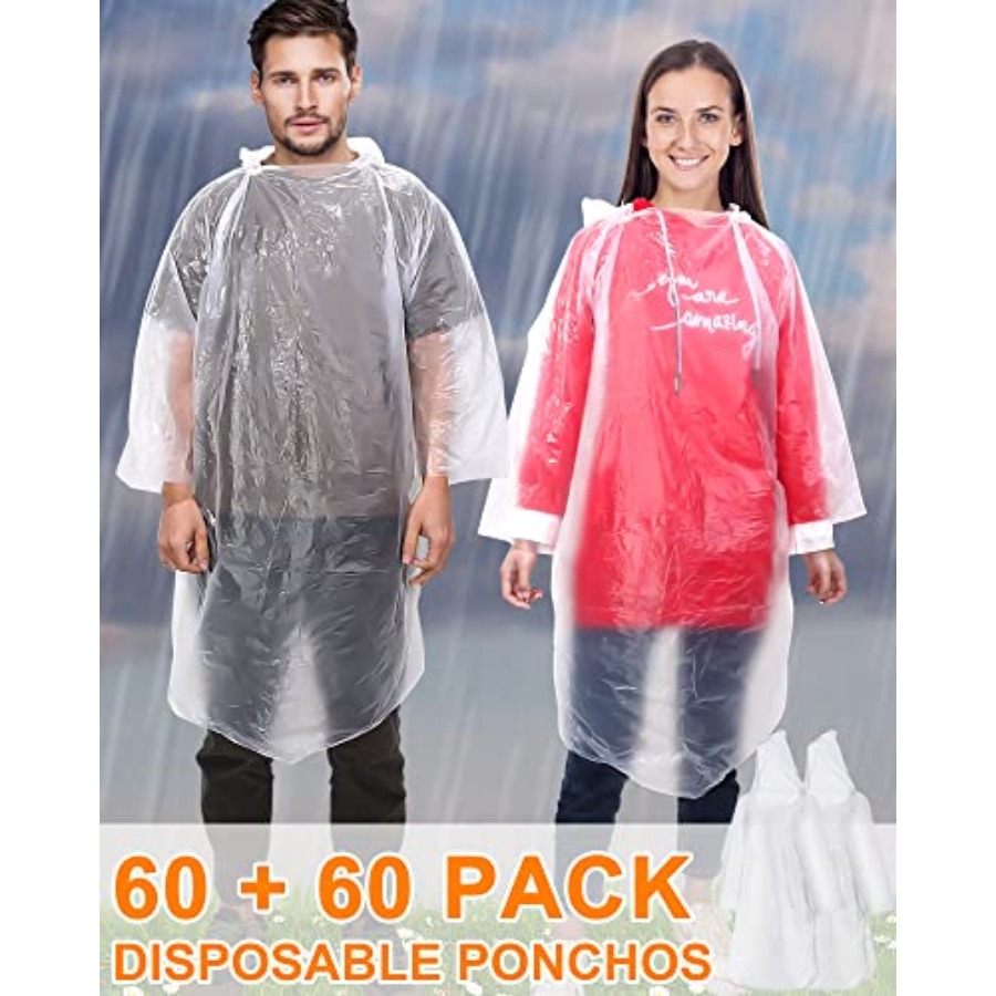 120 Pack Disposable Rain Ponch – Emergency Poncho Rain recenzja i cena