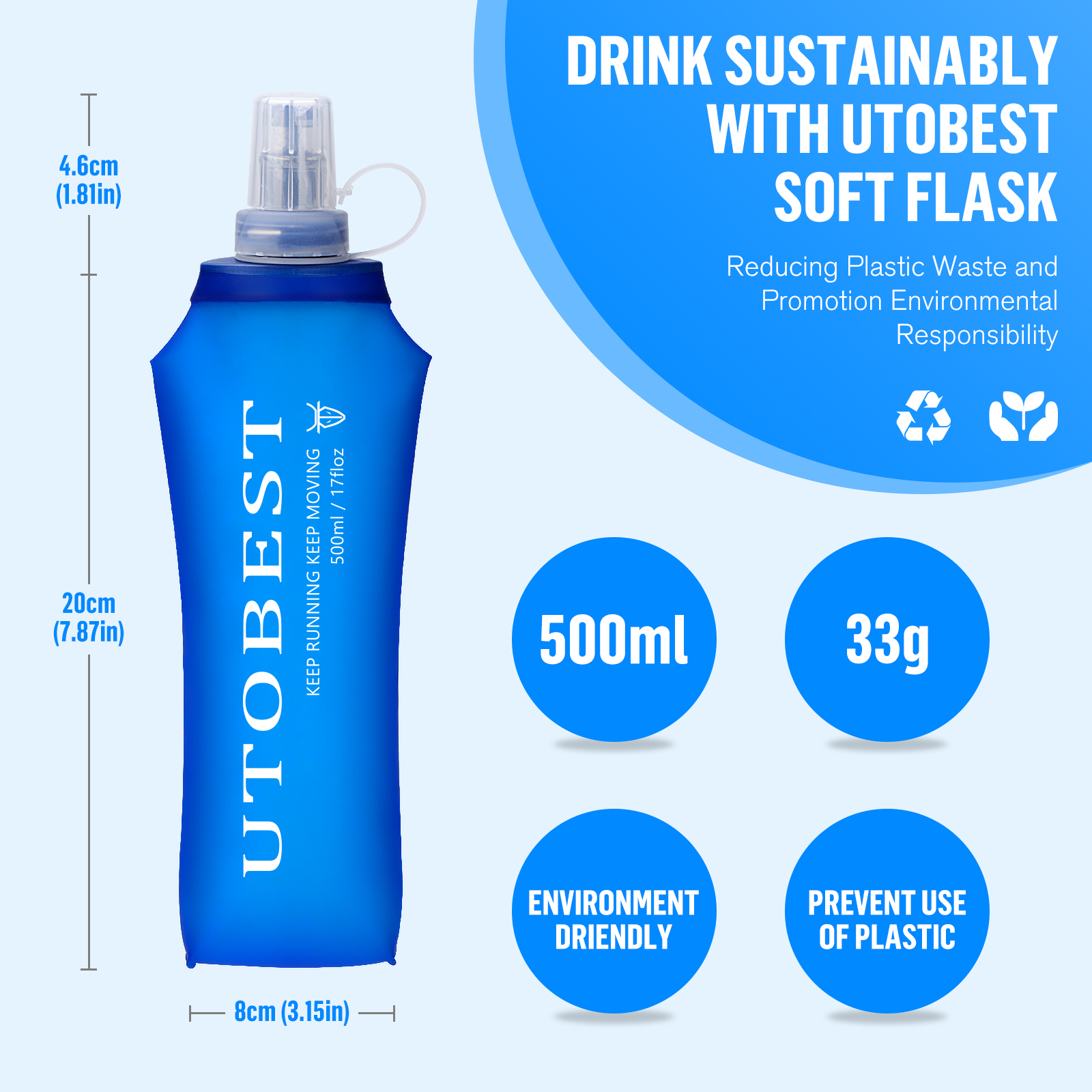 UTOBEST 250ml 350ml 500ml Soft – Water Bag Collapsible recenzja i cena