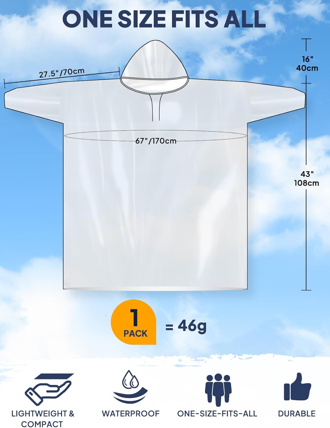 Disposable Rain Poncho for Adu – Emergency Poncho Rain recenzja i cena