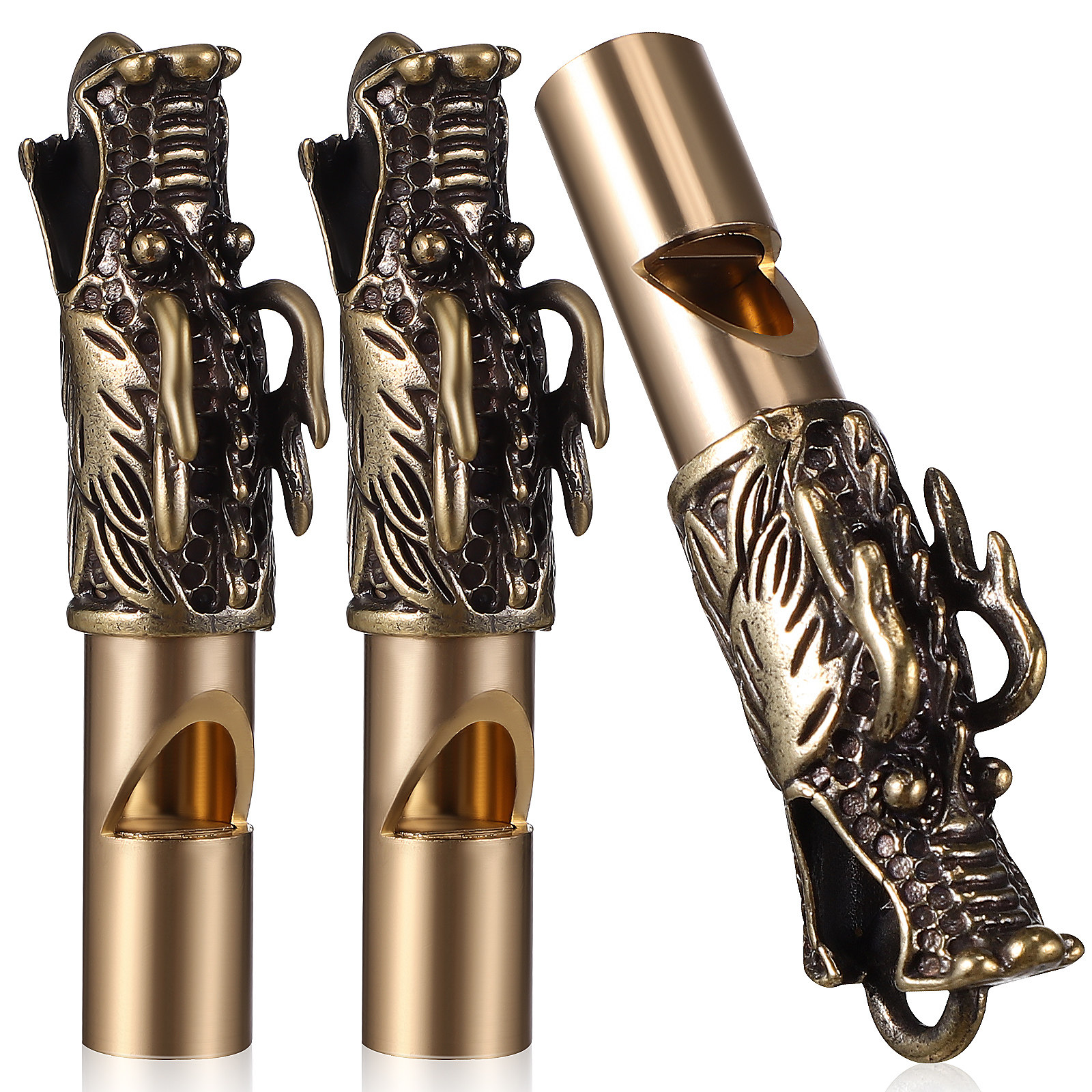 3Pcs Dragon Whistles Brass Ret – Emergency Whistle Loud recenzja i cena
