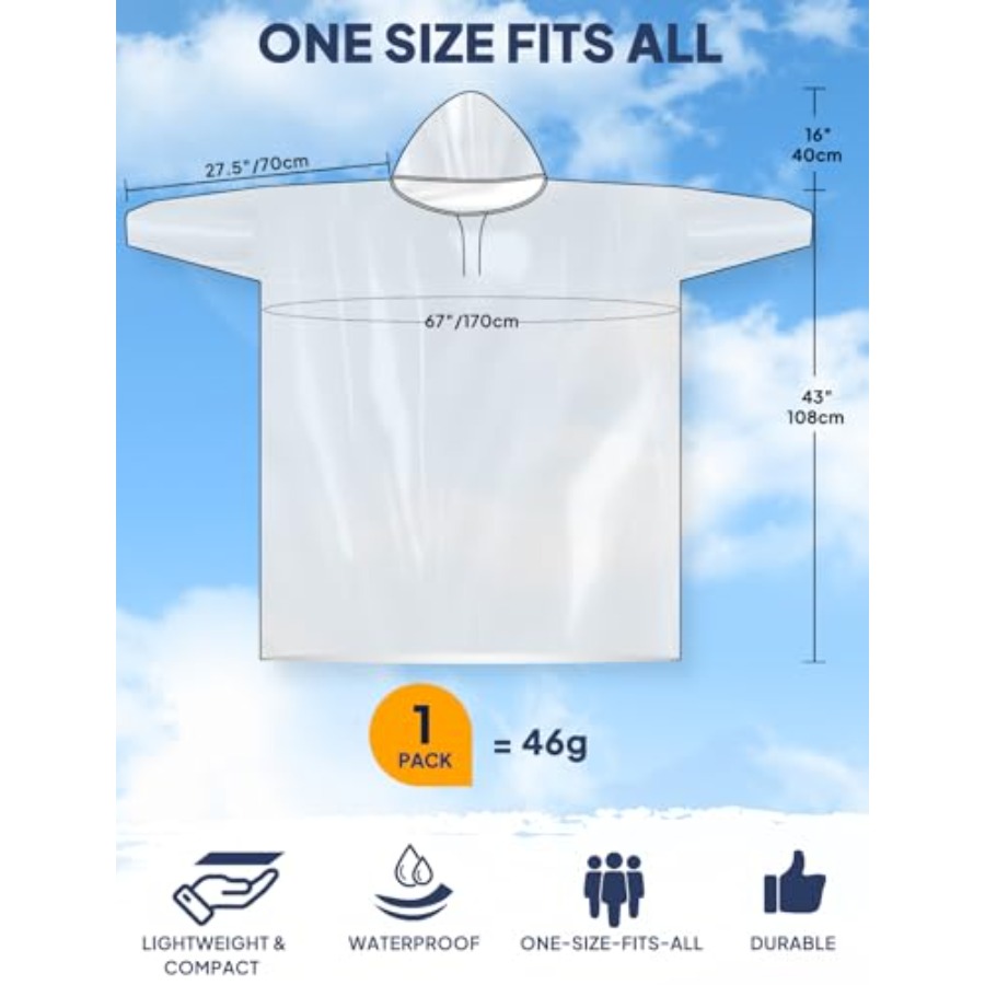 ANYOO Disposable Rain Poncho f – Emergency Poncho Rain recenzja i cena