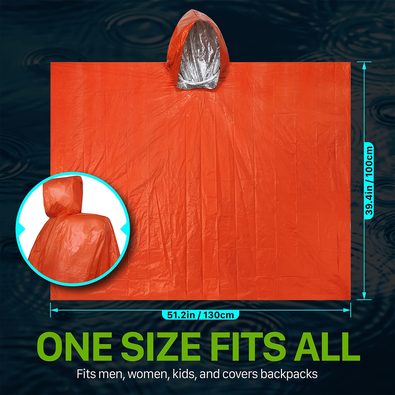 Emergency Survival Rain Poncho – Survival Blanket Reflective recenzja i cena